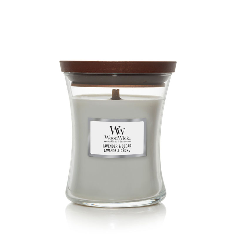 

Аромасвеча Woodwick Лаванда и кедр 275гр, Серый