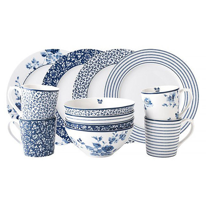 

Набор чайно-столовый Laura Ashley Blueprint, Белый;синий