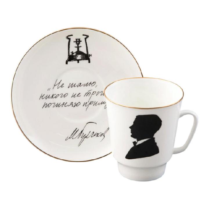 Пара чайная Императорский фарфоровый завод Русские писатели Булгаков