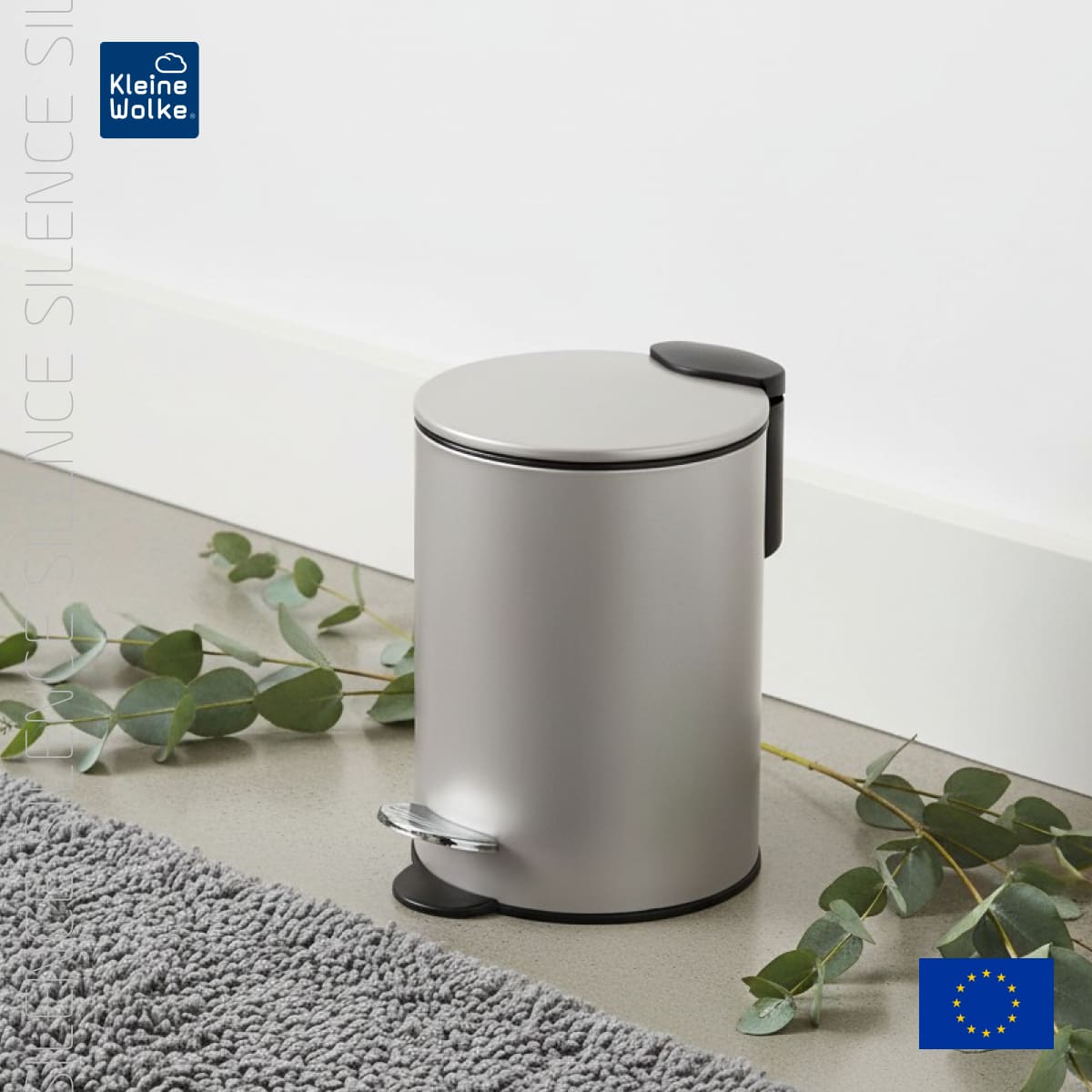 Ведро для мусора с педалью Kleine Wolke Silence цвет серебристый 3830₽