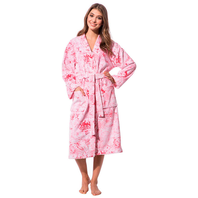 

Халат женский Morgenstern Paisley размер XL, коралловый с белым, Коралловый;белый