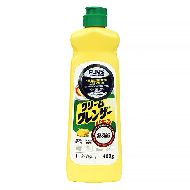 Крем чистящий для кухни и посуды с ароматом лимона Funs, 400мл крем чистящий для кухни daiichi funs с лимоном 400 мл