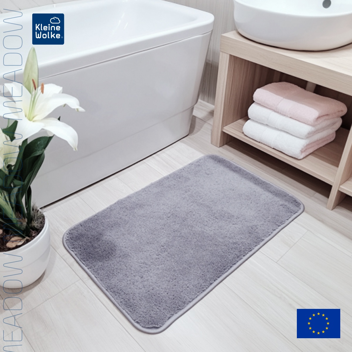 

Коврик для ванной комнаты Kleine Wolke Meadow 50x60см, серебристо-серый