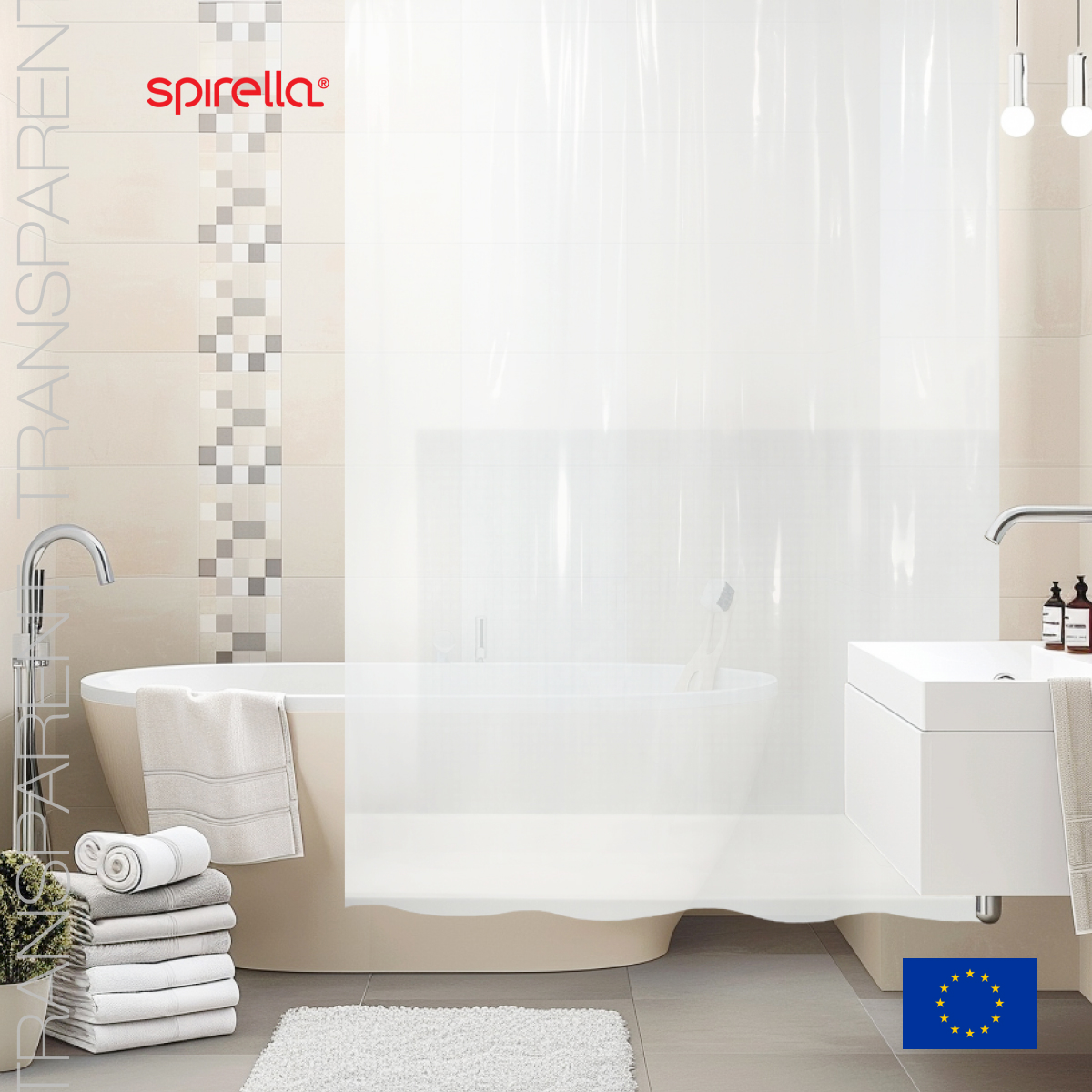Штора для ванной комнаты Spirella Transparent