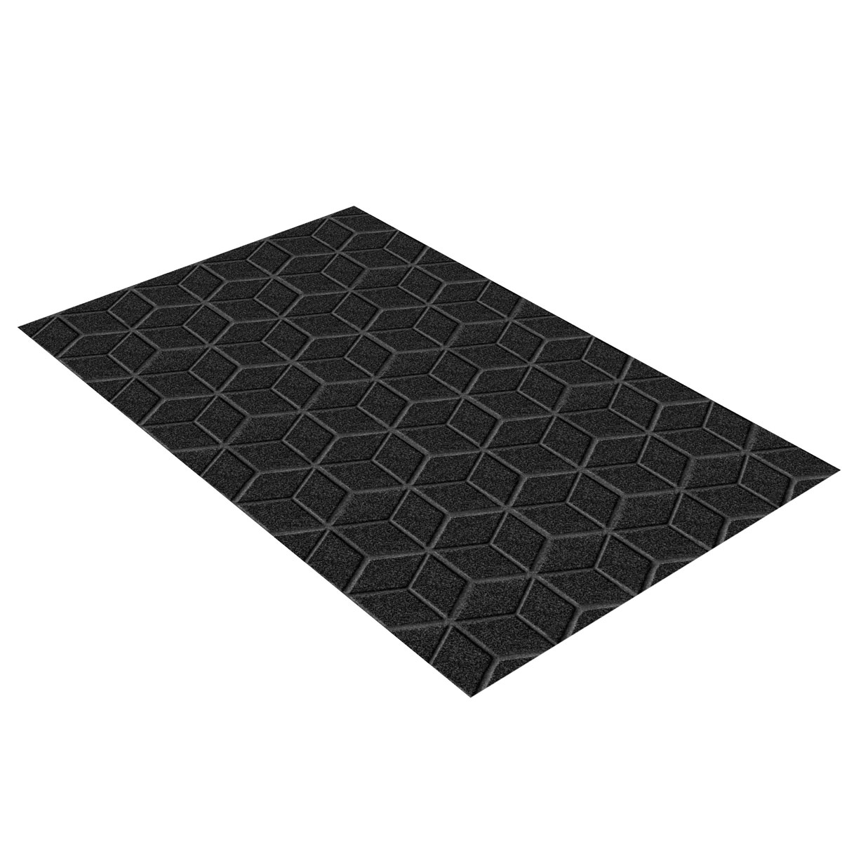 Коврик влаговпитывающий антискользящий Shahintex Практик Соты 50х80см, чёрный гранит Shahintex 846788, цвет черный - фото 3