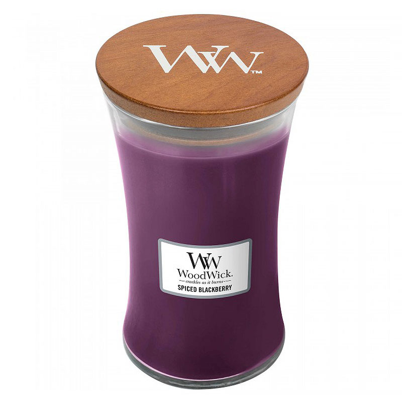 Свеча большая Woodwick Пряная ежевика Woodwick 93078E, цвет фиолетовый - фото 1
