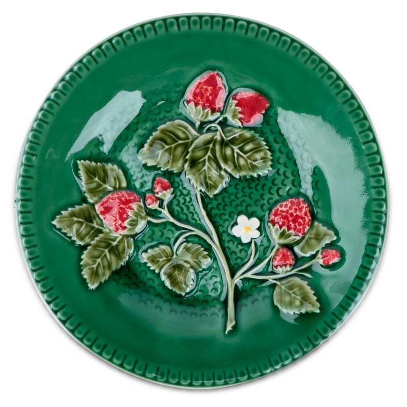 Тарелка для фруктов 20см Bordallo Pinheiro Strawberries Bordallo Pinheiro 65009445, цвет зеленый - фото 1