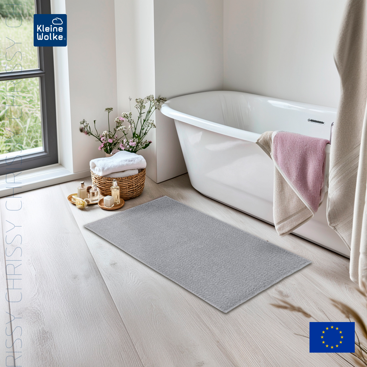 

Коврик для ванной комнаты Kleine Wolke Chrissy Silvergrey 60x100см