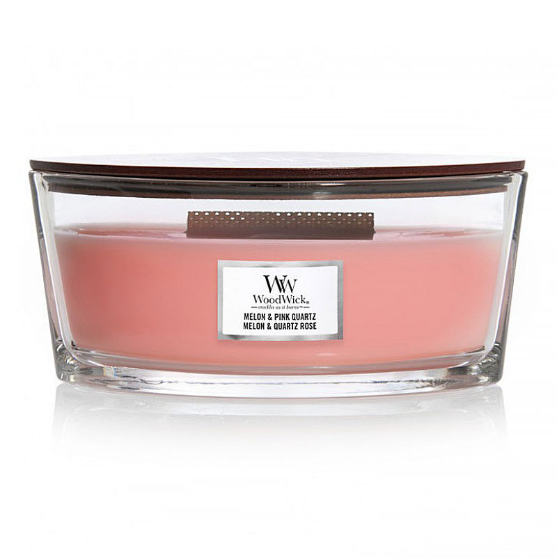 

Свеча эллипс Woodwick Дыня и розовый кварц