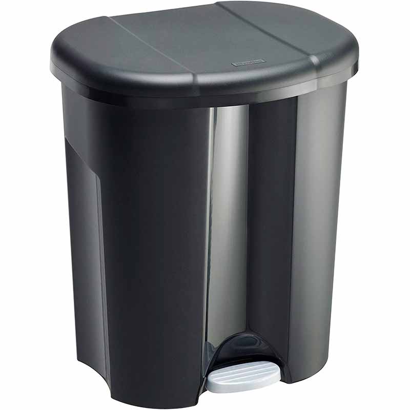 Контейнер для мусора с педалью Rotho TRIO 60л Rotho 7611 черный, цвет серый