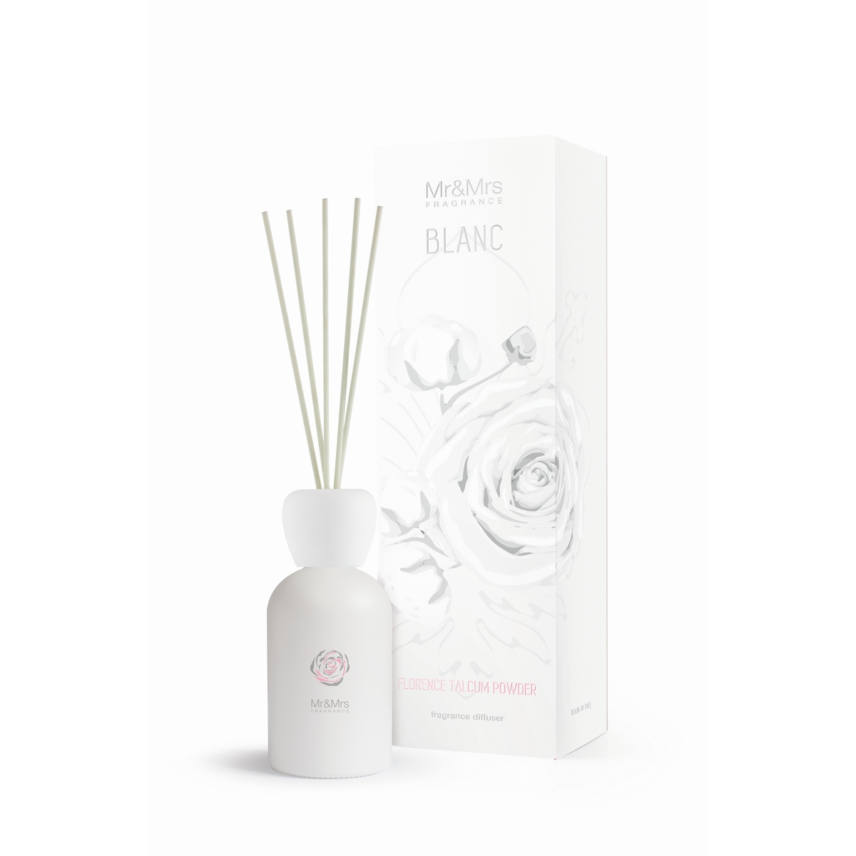 

Аромадиффузор Mr&Mrs Fragrance Blanc аромат №08 Флорентийская пудра, 250мл, Белый