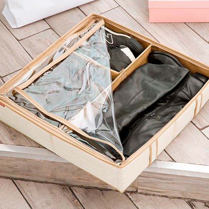 Органайзер для обуви Casy Home Лен, 6 ячеек органайзер для хранения ватных палочек с крышкой 9 × 7 × 10 см в картонной коробке прозрачный