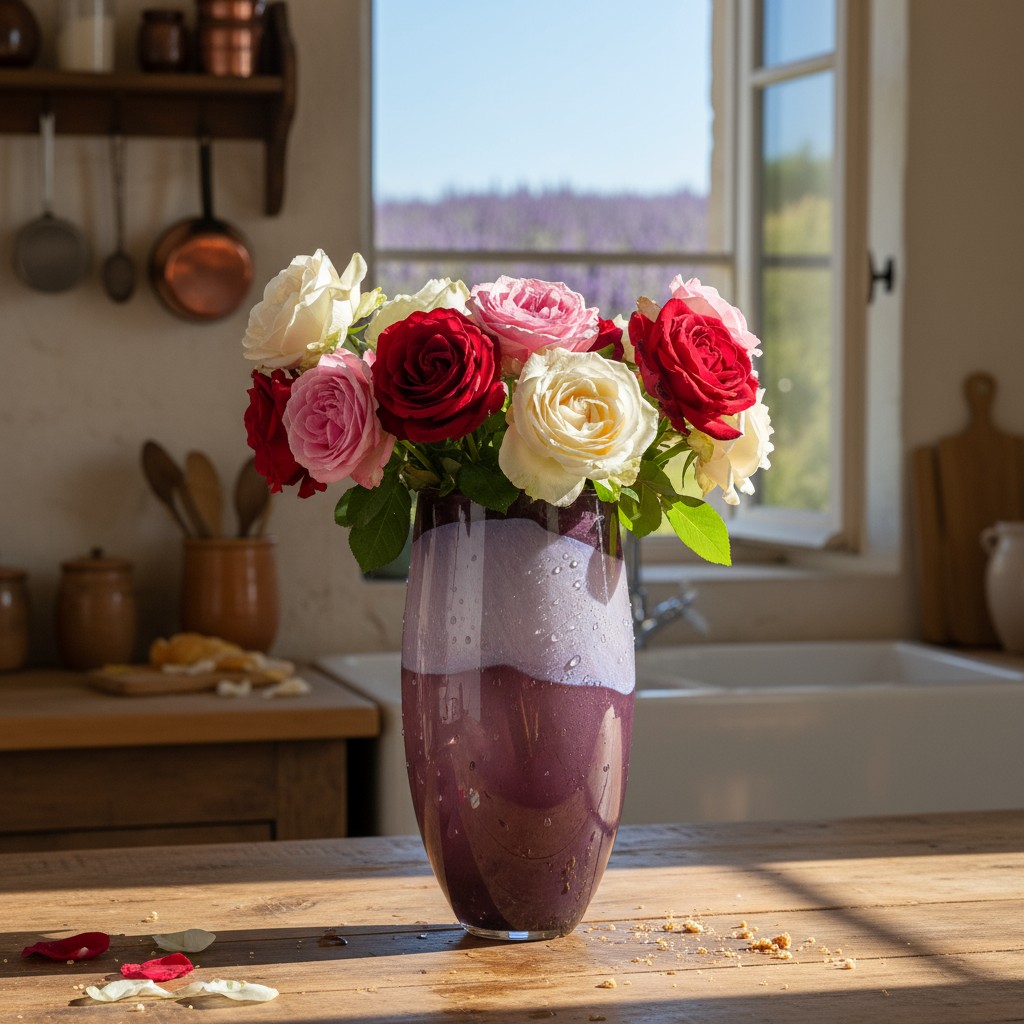 

Ваза гутной работы из цветного стекла Zapel Ивица