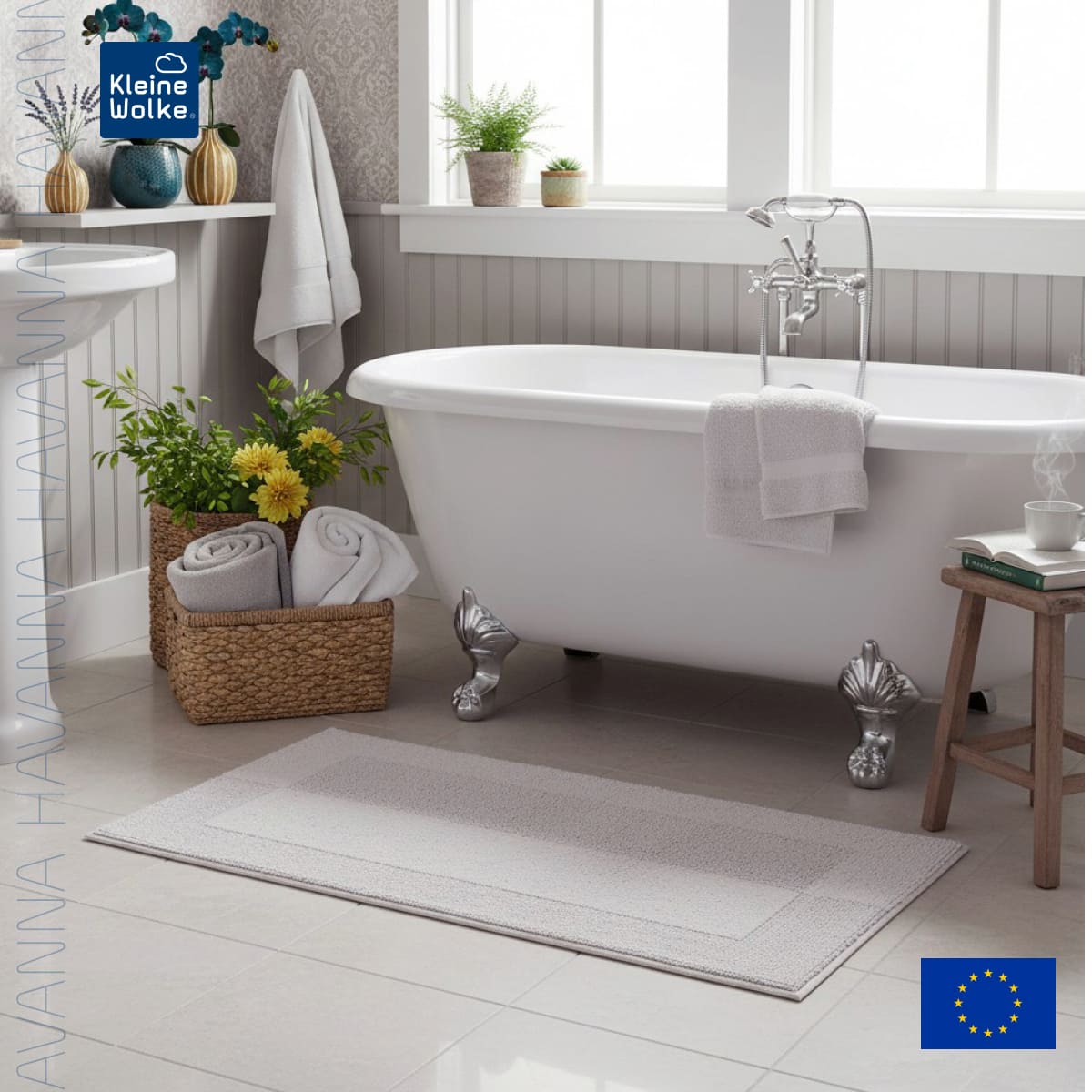 Коврик для ванной 60x100см Kleine Wolke Havanna серебряный 11060₽