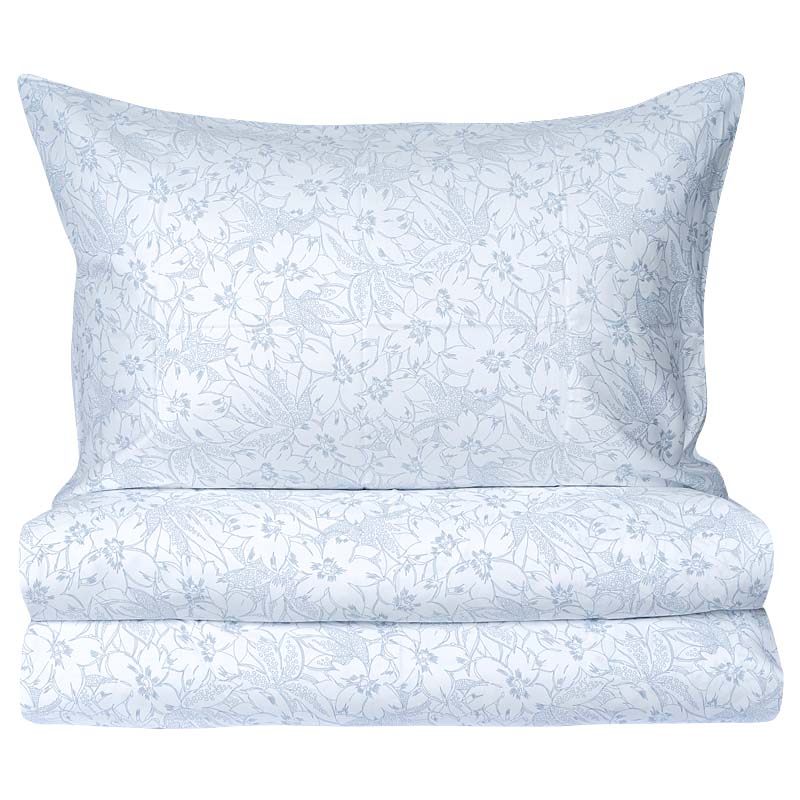 Комплект постельного белья 2-спальный Lameirinho Softness, бело-голубой Lameirinho 347429/DES10351C1/200200D, цвет белый 347429/DES10351C1/200200D - фото 1
