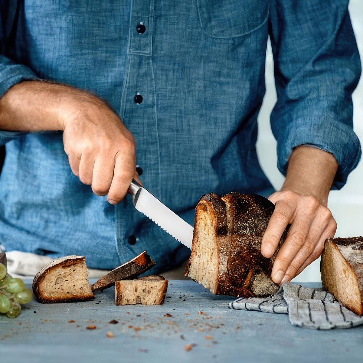 Нож для хлеба WMF Grand Gourmet, 20см колечки сдобные kovis с клубничным джемом 240 гр