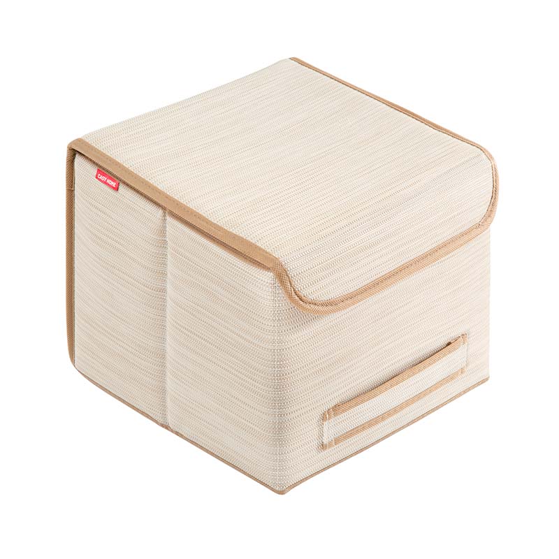 Коробка для хранения Casy Home Лен с крышкой 30x30x24см вакуумные пакеты для хранения вещей laima