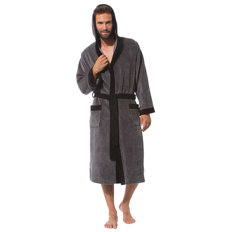Халат мужской Morgenstern Elio размер M, цвет серый халат мужской asil sauna brown xl вафельный с капюшоном
