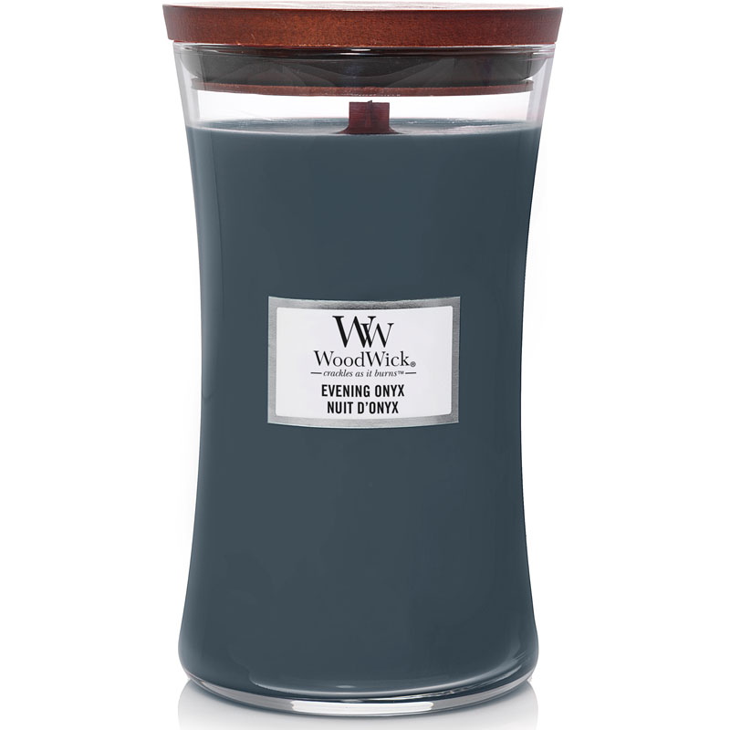 

Свеча ароматическая большая Woodwick Вечерний оникс, Голубой