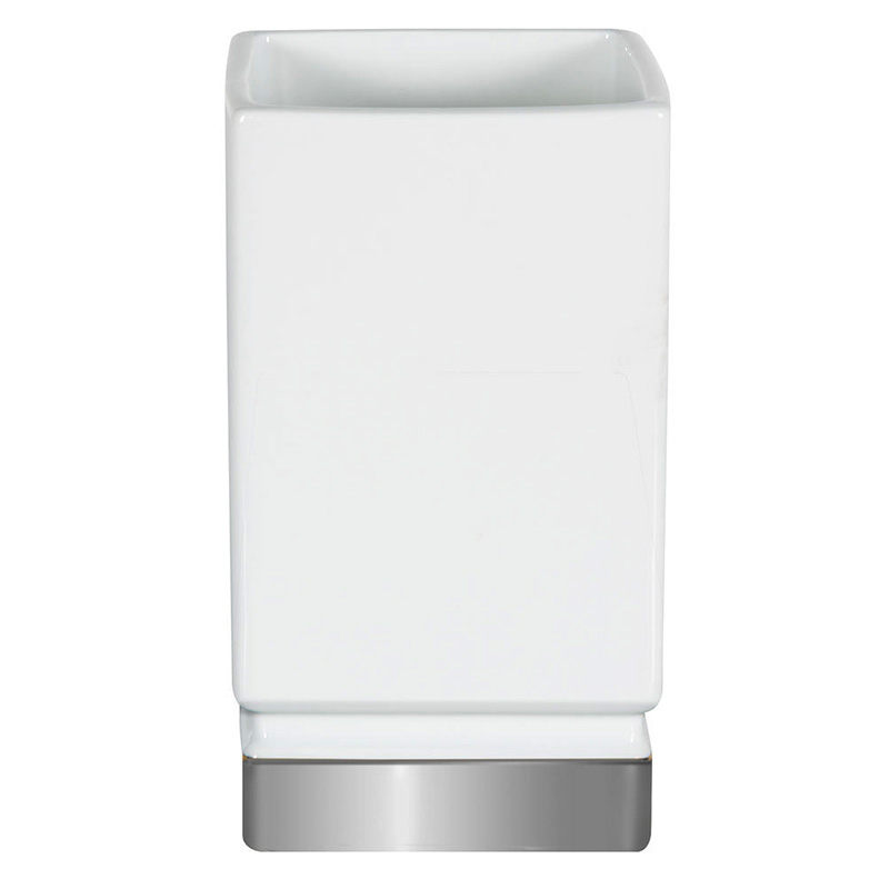 Стакан для зубной пасты Spirella Roma, белый с серебром стакан для зубной пасты и щеток fixsen luksor fx 71607b