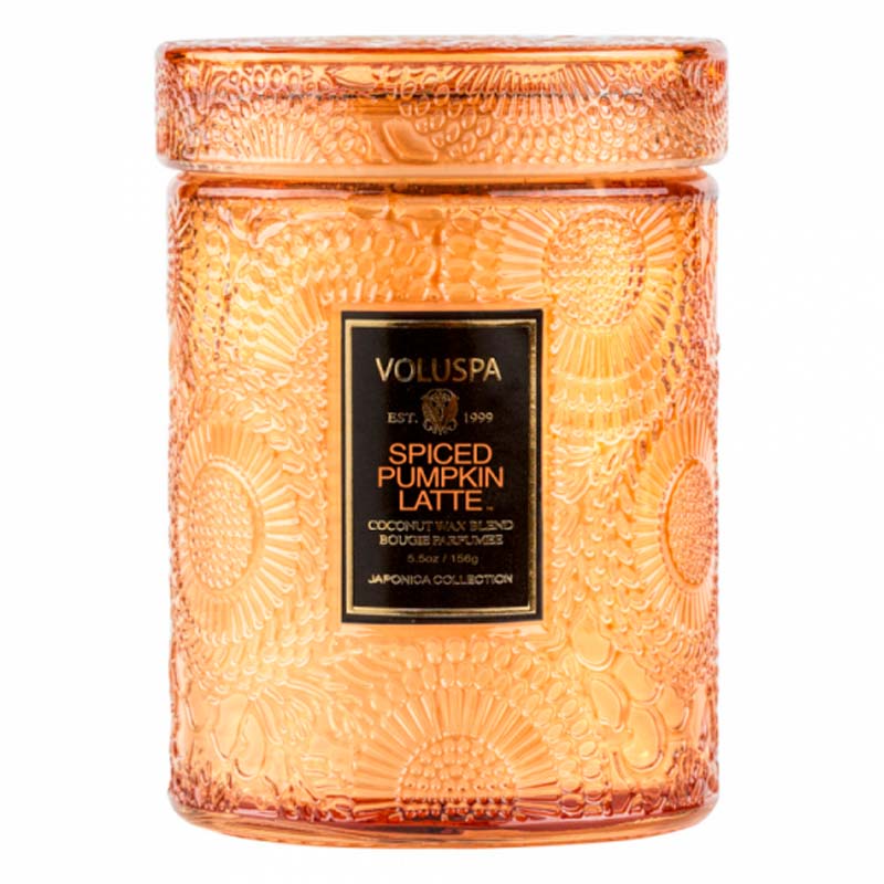 

Аромасвеча Voluspa Пряности, тыква, латте в стеклянной банке, Оранжевый