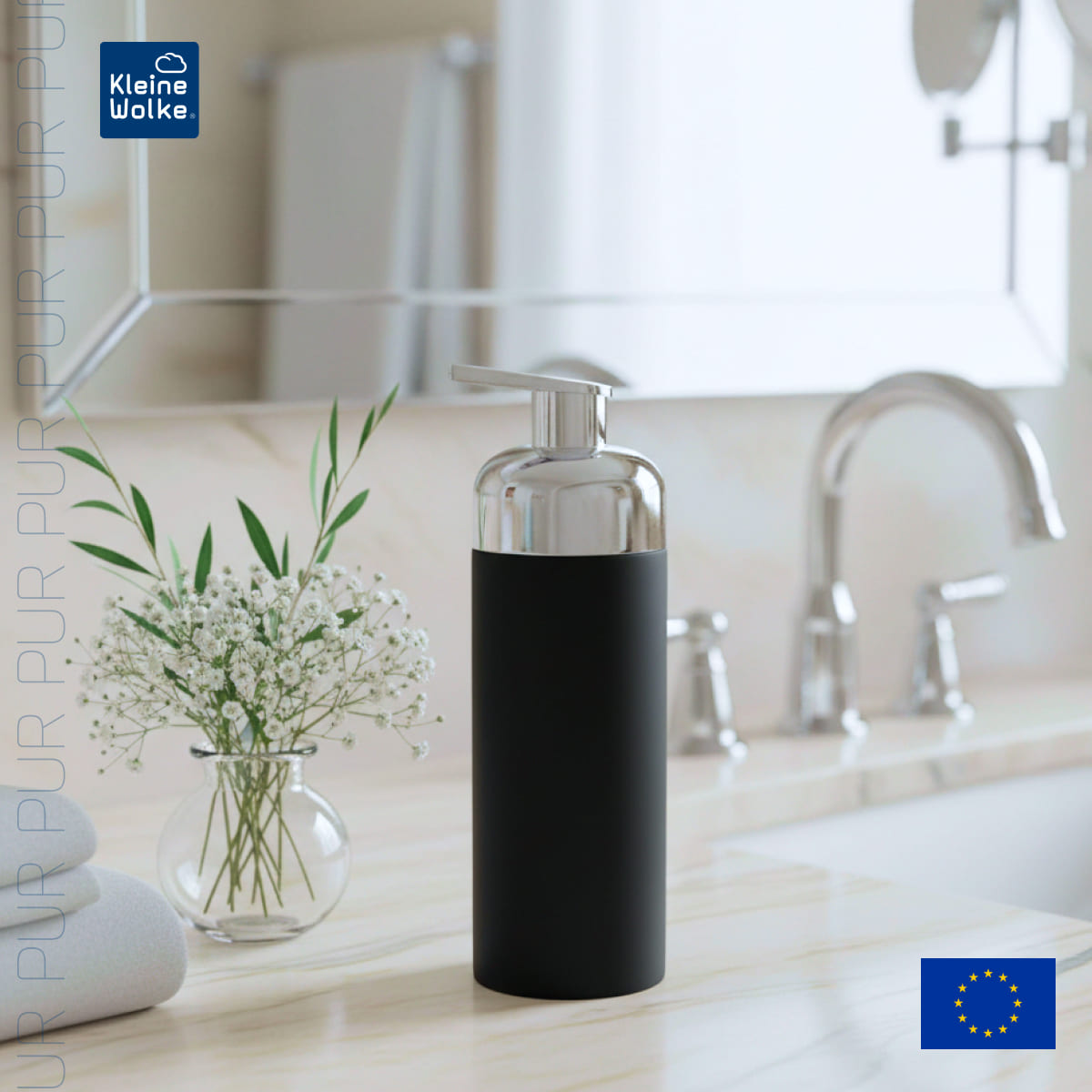 Дозатор для пенного мыла Kleine Wolke Pur черный 1750₽