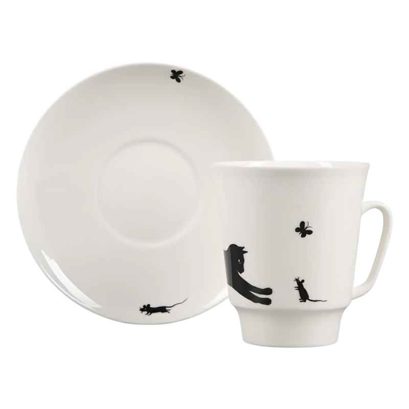 

Пара чайная Императорский фарфоровый завод Котовасия Кошки-мышки