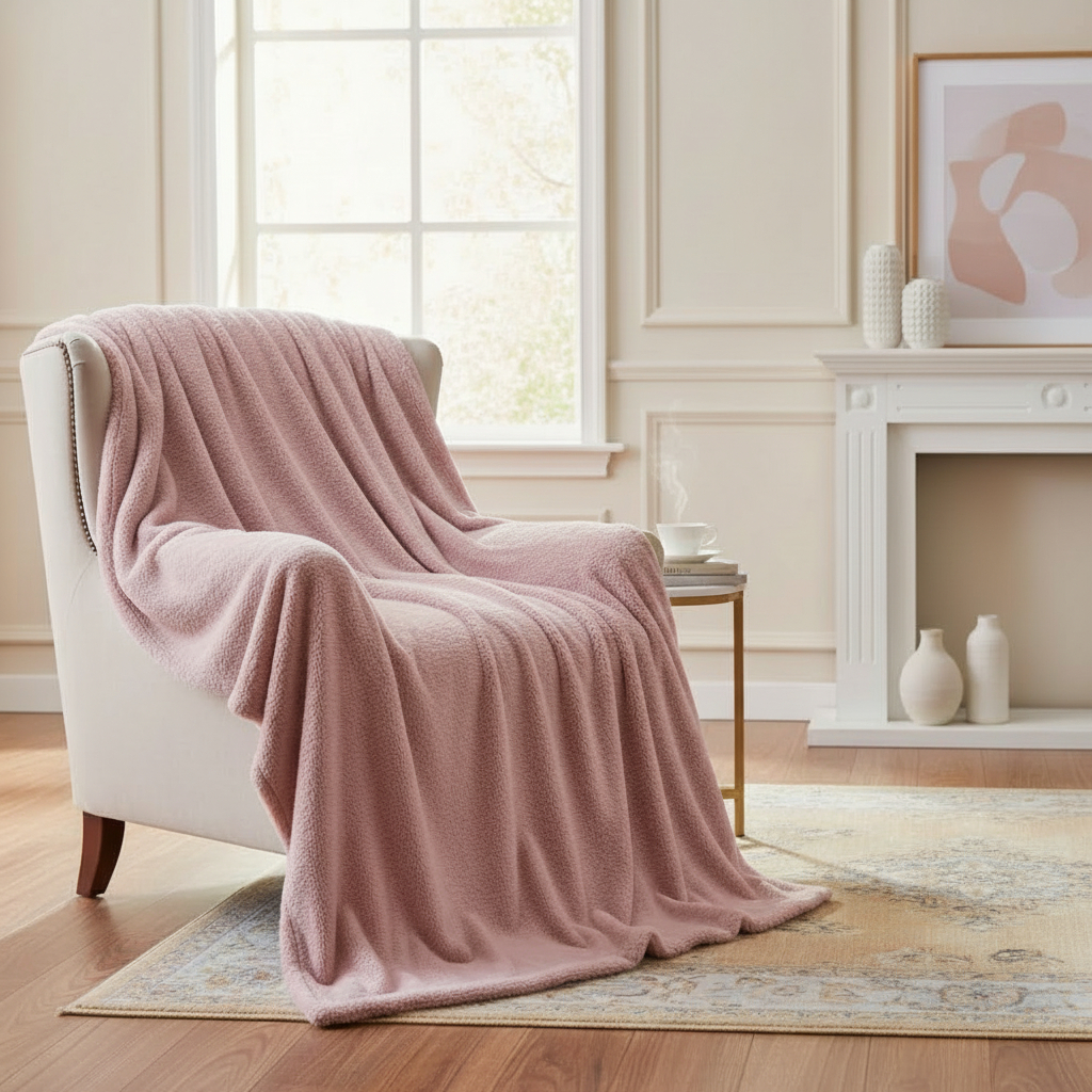 Плед 200x220см Pappel Cotton розовый с серым 4810₽