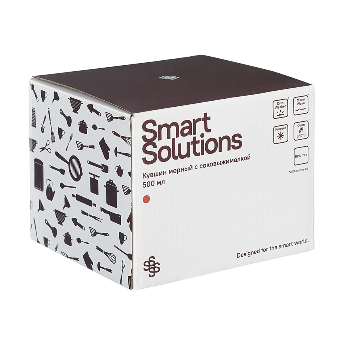 Кувшин мерный с соковыжималкой Smart Solutions 500мл Smart Solutions SFE-SS-MJ-GLS-RD-500, цвет прозрачный - фото 8