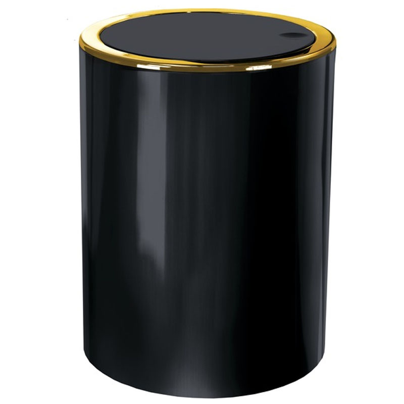 Ведро для мусора Kleine Wolke Golden Clap, цвет черный доска разделочная golden splashes 30 х 20 см