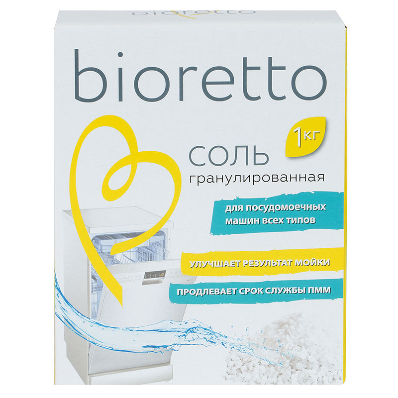 Соль гранулированная для посудомоечных машин Bioretto Bio антинакипин celesta active для всех типов стиральных машин 1 кг