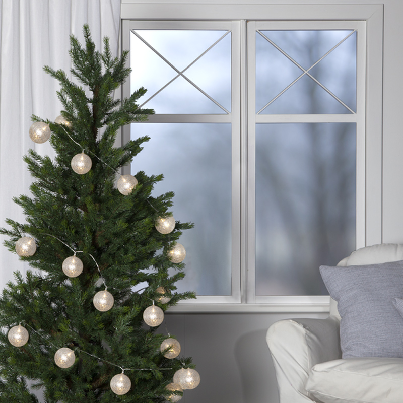 

Гирлянда-шарики Star Trading AB Jolly Glitter Light 1,35м, Серебристый