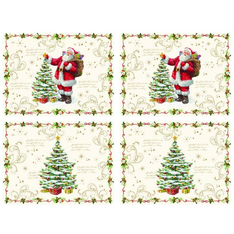 

Набор салфеток под посуду Easy Life Magic Christmas, Белый;зеленый;красный