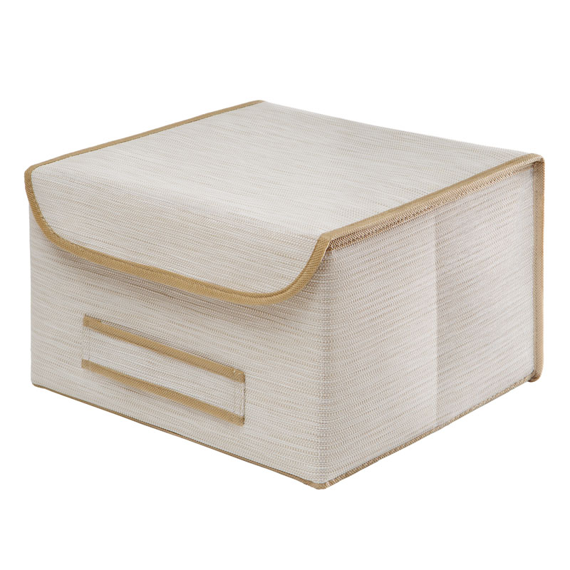 Коробка для хранения с крышкой Casy Home 35x30x22 см, цвет бежевый аксессуар для сервировки и хранения бамбук бамбук