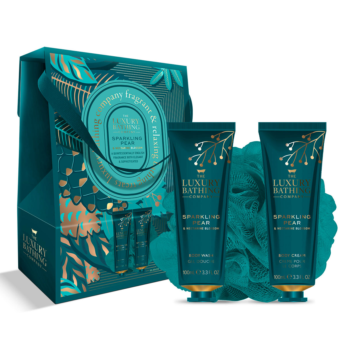 Подарочный набор The Luxury Bathing Company Полный восторг Сверкающая груша и цветок нектарина 1990₽