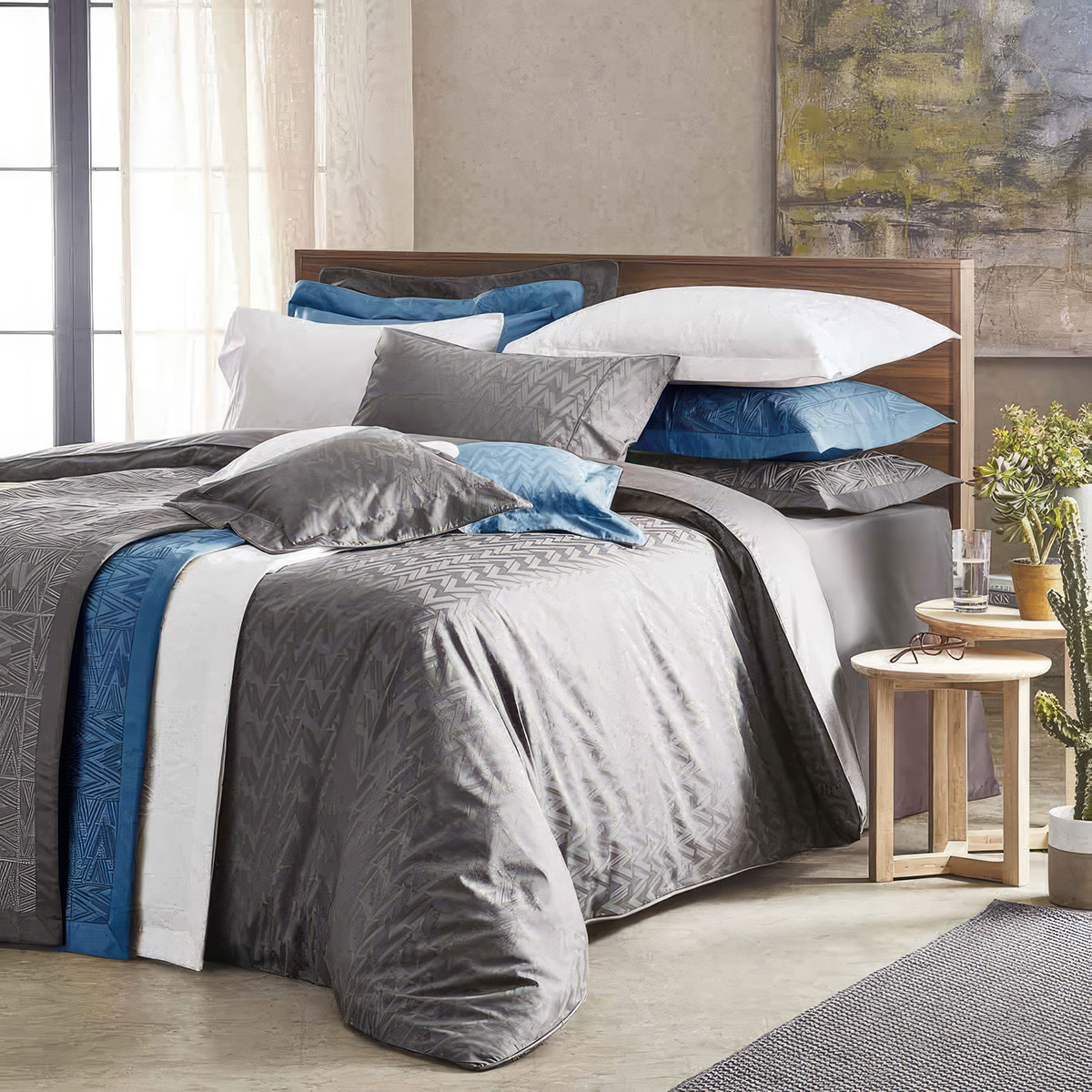 Комплект постельного белья 1,5-спальный Valeron Va Logo Valeron 60289019, цвет серый