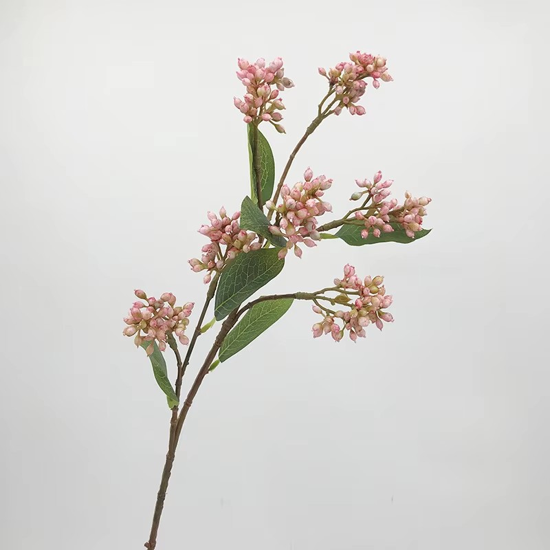 

Цветы искусственные FloDecor Ягодная ветка розовая 57см