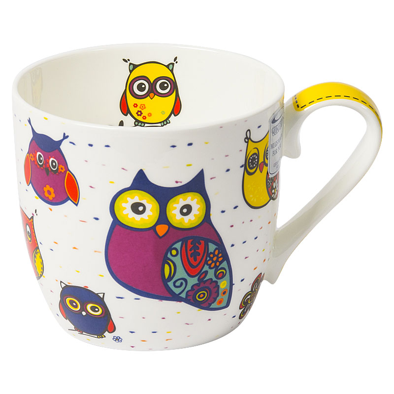 

Кружка Konitz Colourful Animals - Owls white 450 мл, Многоцветие