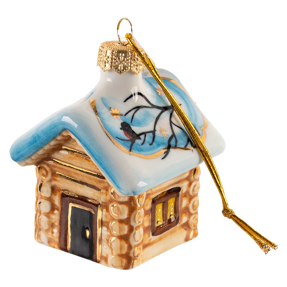 

Елочная игрушка Лефортовский фарфор Русские сказки Домик зимний