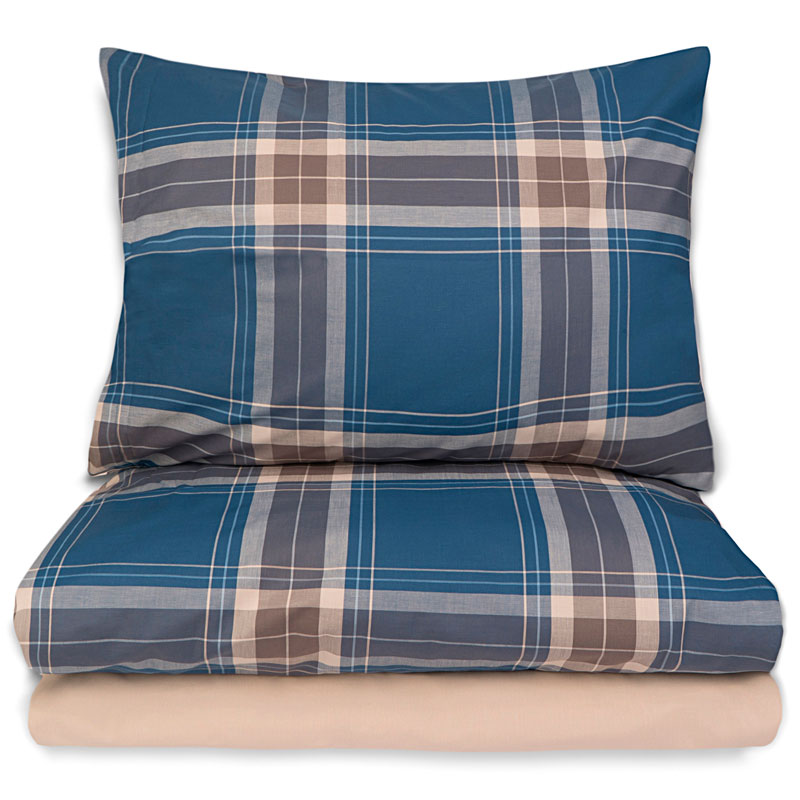 

Комплект постельного белья 1,5-спальный Home Linens Billy A, Синий;бежевый