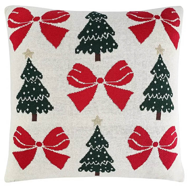 

Подушка вязаная с новогодним рисунком Tkano New Year Essential Christmas Bows