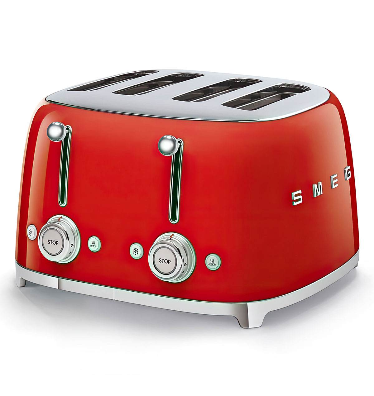 Тостер на 4 ломтика Smeg 50’s Style, красный тостер на 4 ломтика smeg 50’s style красный