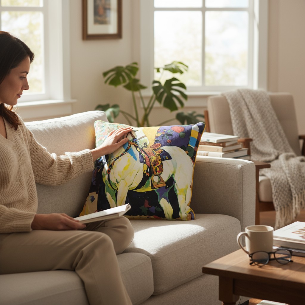 

Подушка декоративная Фабрика Лошади Белый конь