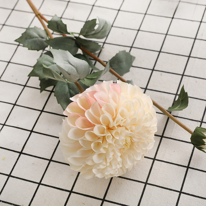 

Цветы искусственные FloDecor Георгин кремовый 80см