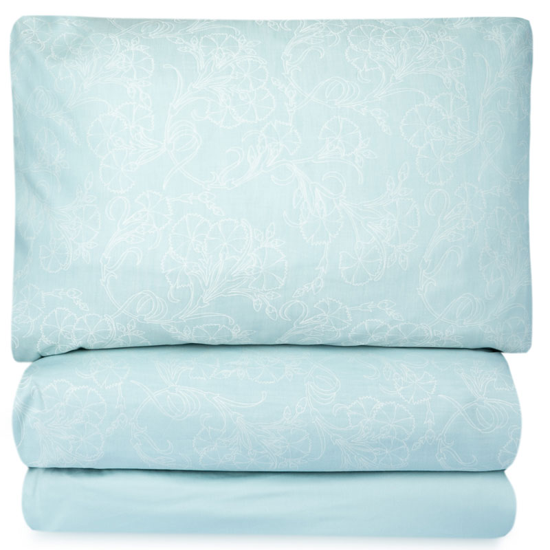 Комплект постельного белья 1,5-спальный Home Linens Cibelles, бирюзовый Home Linens CIBELLES/CARIBE/155200, цвет голубой CIBELLES/CARIBE/155200 - фото 1