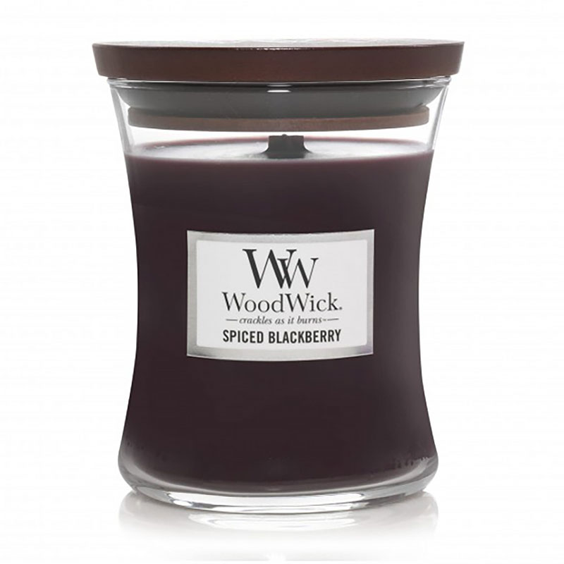 Свеча средняя Woodwick Пряная ежевика Woodwick 92078E, цвет фиолетовый - фото 1