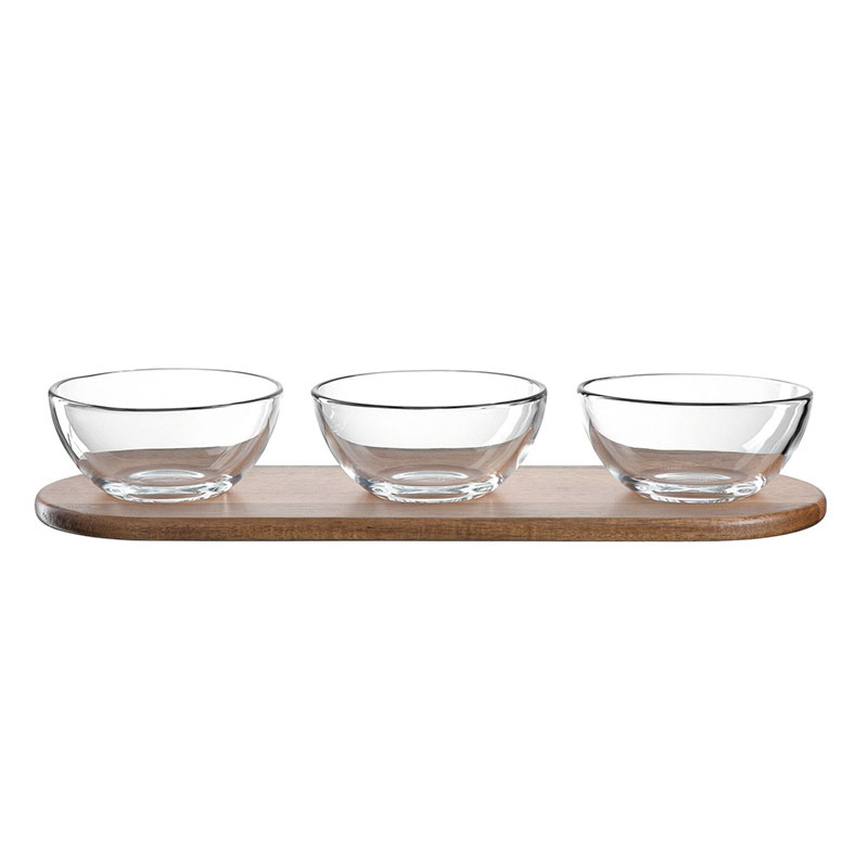 Сервировочный набор Leonardo Cucina 3 чаши на подставке Leonardo 018518, цвет прозрачный - фото 1