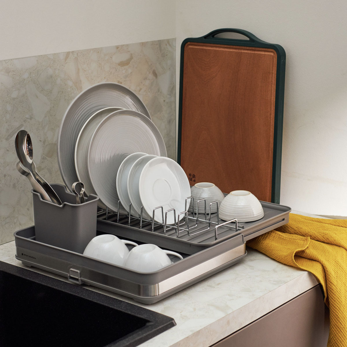 Сушилка для посуды Smart Solutions Atle раздвижная большая, цвет серый