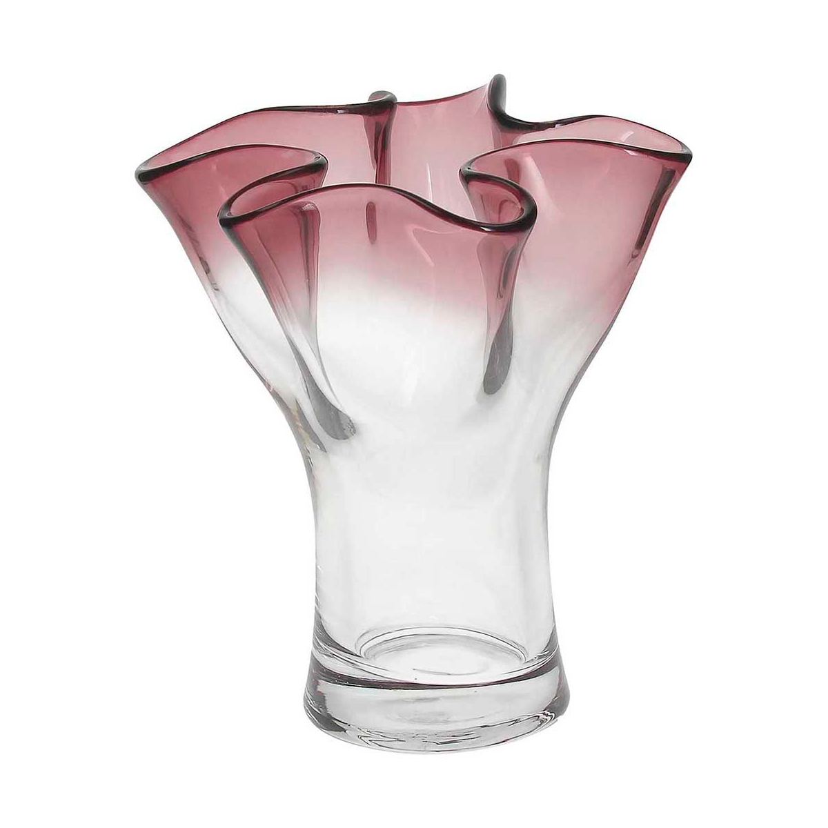 Ваза Andrea Fontebasso Glass Design Bizarre 27см, цвет бордовый часы песочные 20см andrea fontebasso glass design time