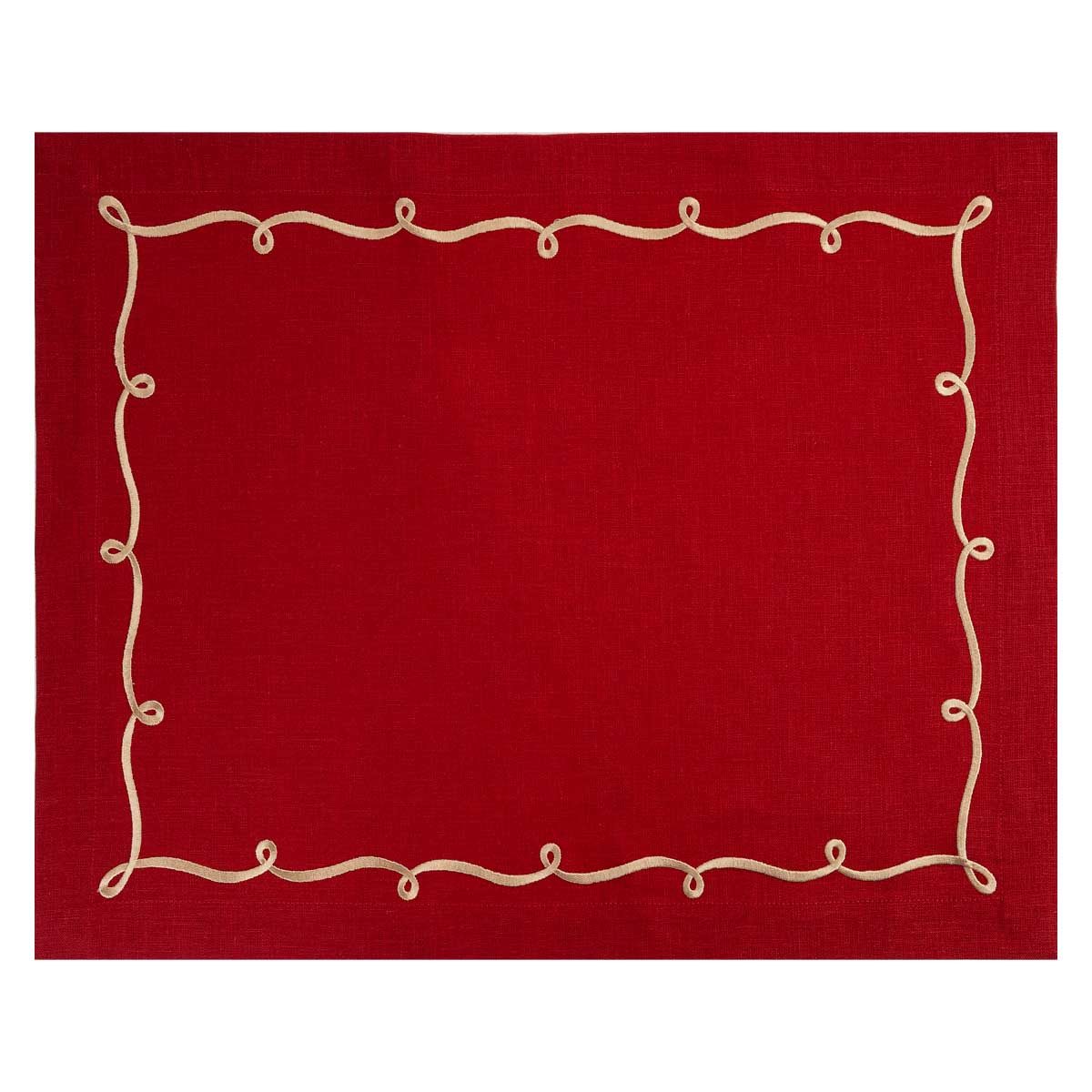 

Cалфетка подстановочная Amitile Завиток, цвет бордо вышивка золото